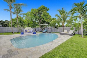 An infinity pool, a heated pool