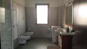 Dusche, Haartrockner, Bidet, Handtücher