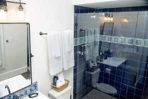 Shower, hair dryer - Pomar Suites: Downtown St. Augustine Gem - Walkable! (Saint Augustine)