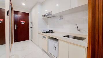 Apartemen, 2 kamar tidur | Dapur pribadi | Lemari es dan peralatan masak/sendok-piring