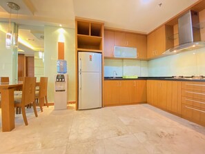 Appartement, 2 chambres | Cuisine privée | Réfrigérateur, plaque de cuisson, bouilloire électrique