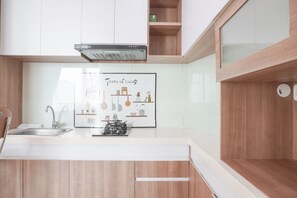Appartamento, 2 camere da letto | Cucina privata | Frigorifero, pentole/stoviglie/utensili