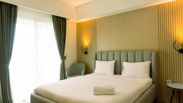 Apartemen, 1 kamar tidur | Didekorasi berbeda-beda dan dilengkapi dengan perabotan berbeda-beda