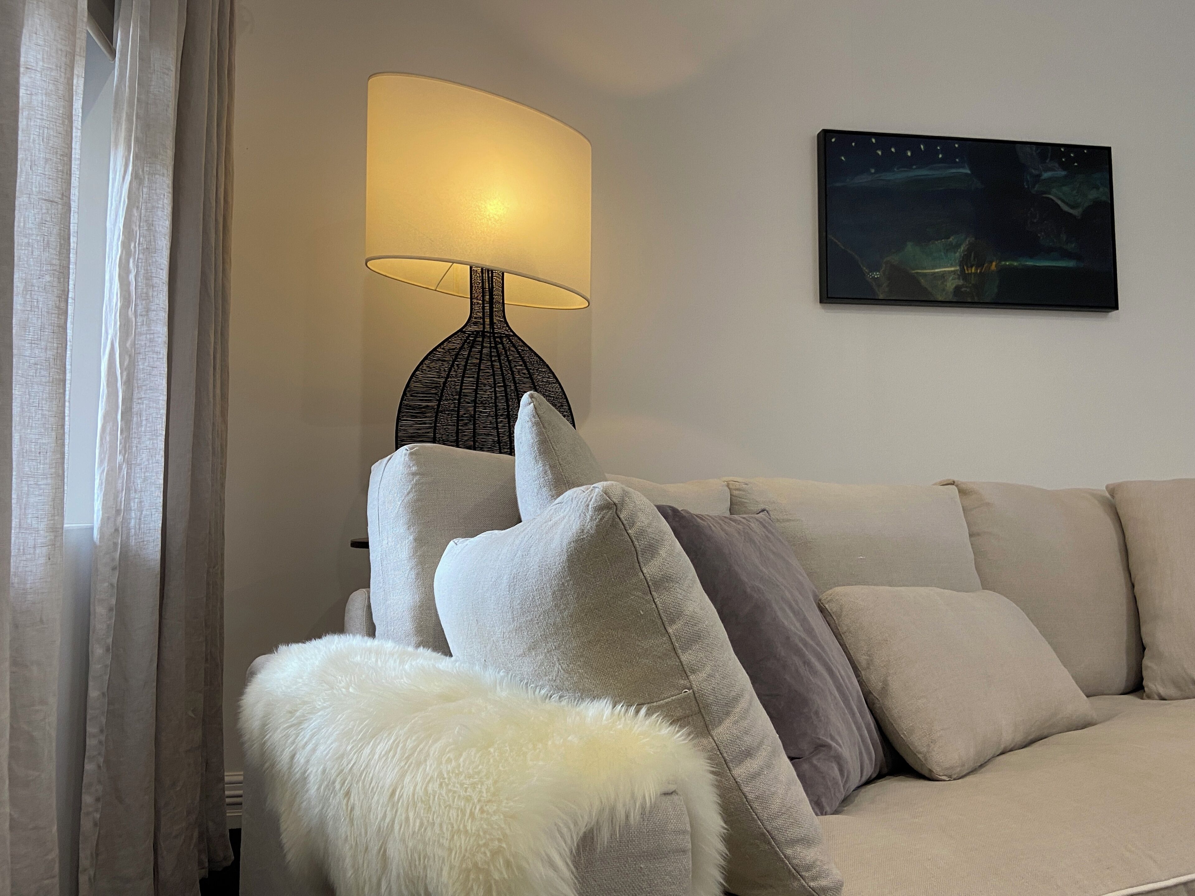Luxury lounging....linen covers and feather cushions