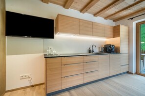 Kühlschrank, Mikrowelle, Herdplatte, Geschirrspüler