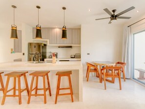Beautiful natural wood indoor/outdoor seating for dining, drinking & socializing