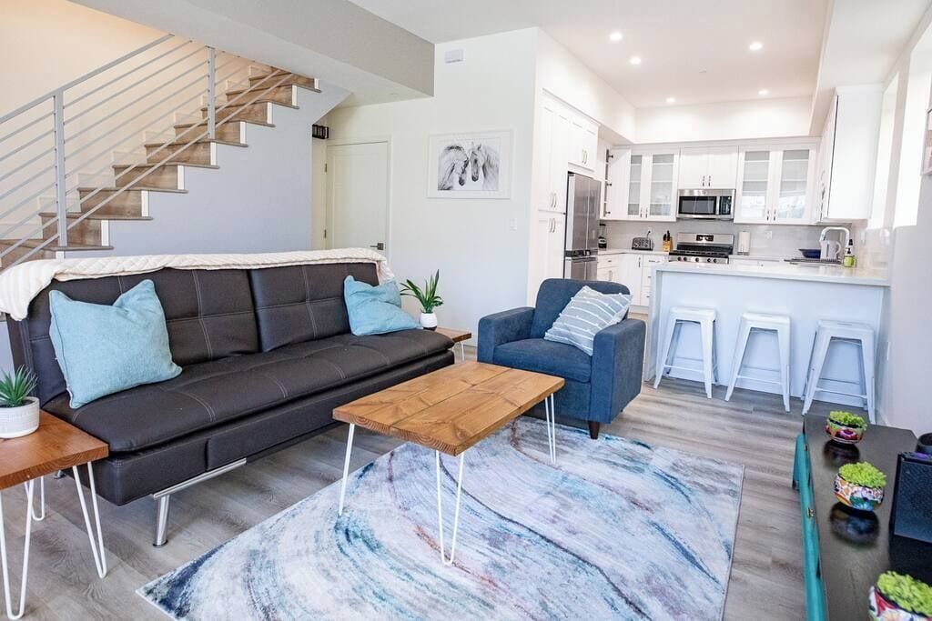 Open living room bathed in natural light