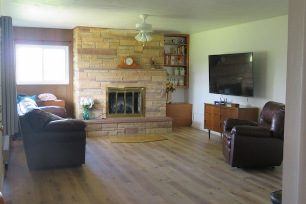 Smart-TV, peis og bøker