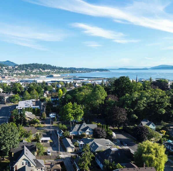 Aerial view - Spacious Family Home in Elizabeth Park: Parlor, GameRoom, Gazebo, Big Kitchen! (Bellingham)