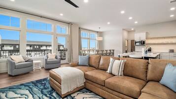 Smart TV, fireplace, video games, ping pong