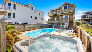 Outdoor spa tub - 6067 The Sand Pebble *Pool *Game Rm *Dog Friendly (Nags Head)