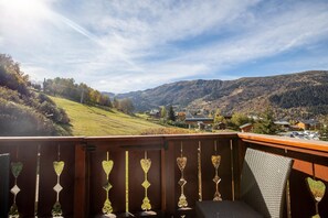 Enjoy breathtaking views of the surrounding mountains from this serene outdoor space.