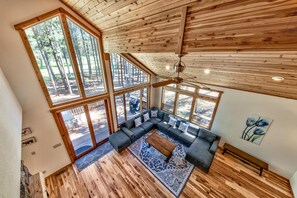 Smart TV, fireplace, video games, DVD player