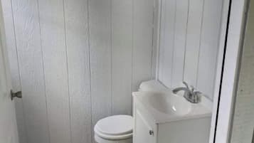 Bathtub, hair dryer, towels, soap