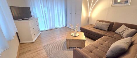 TV, DVD player, stereo