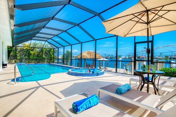 Outdoor pool, a heated pool