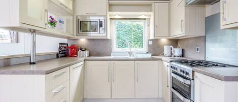 Fridge, oven, stovetop, dishwasher