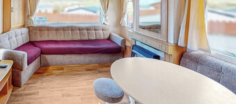 Comfortable caravan with one double and two twin.