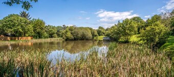 12ft-wide caravan with one double and one twin.