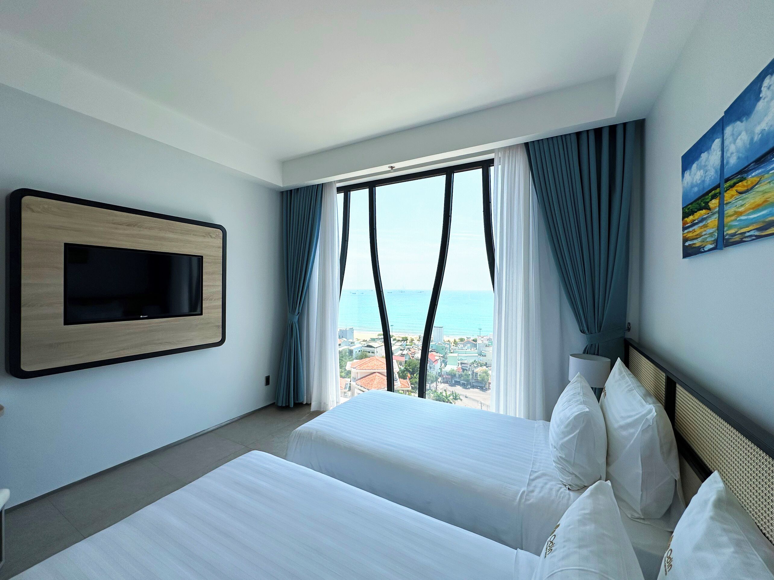 프리미엄 더블룸 또는 트윈룸, 바다 전망 | 고급 침구, 무료 미니바 품목, 객실 내 금고, 책상