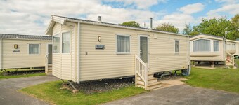 12ft-wide luxury caravan with one double and one twin.