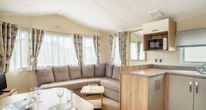 12ft-wide luxury caravan with one double and one twin.
