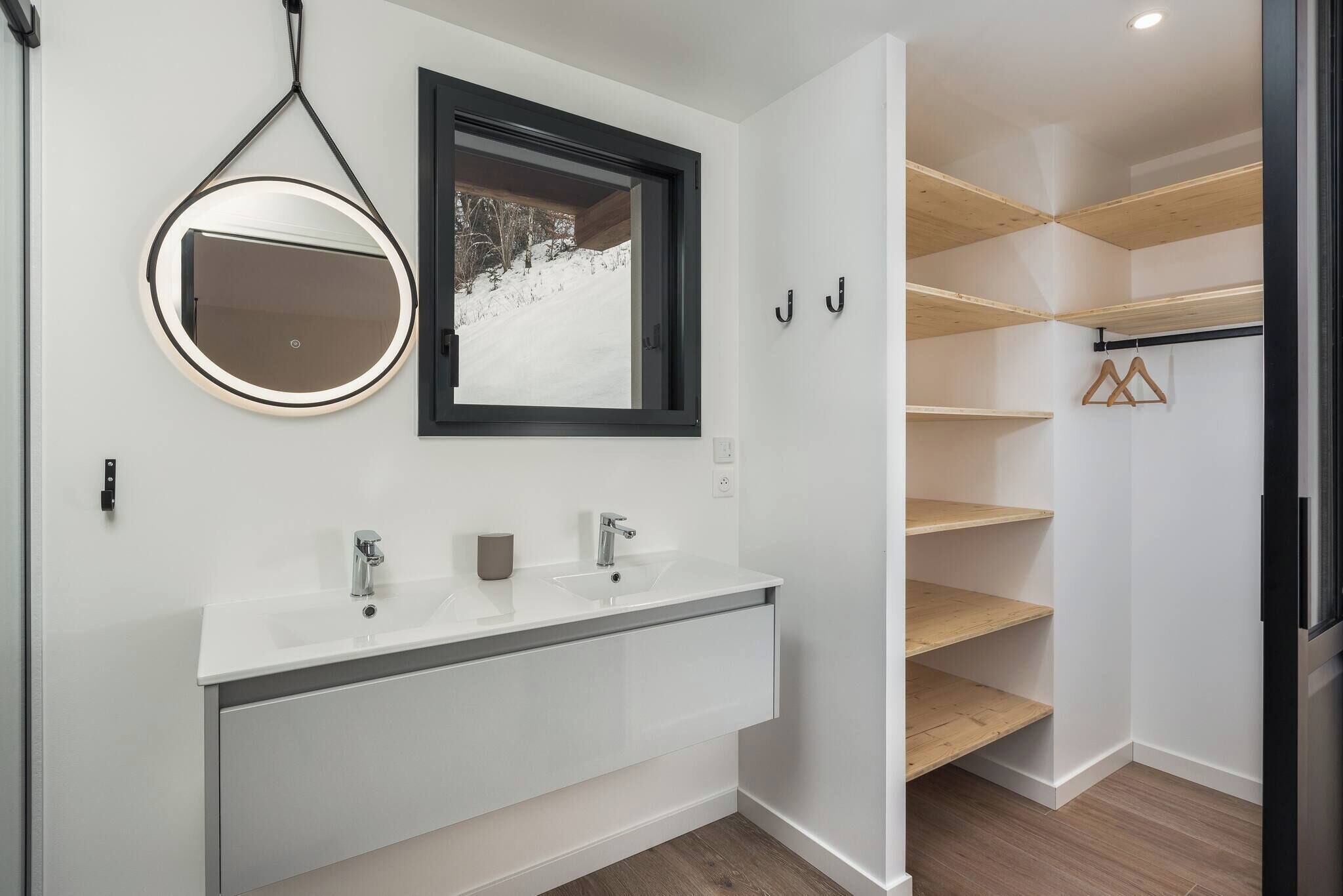 Bathroom with shower and dressing room
