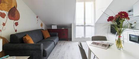 50-inch flat-screen TV with cable channels, TV