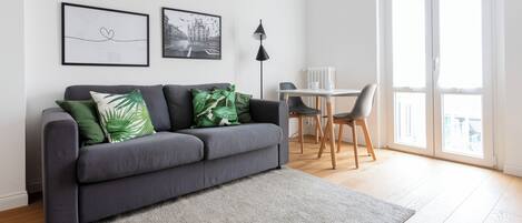 公寓 (1 Bedroom) | 客廳 | 55 吋平面電視連有線電視頻道、電視