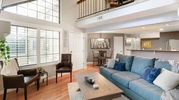 TV, fireplace, offices