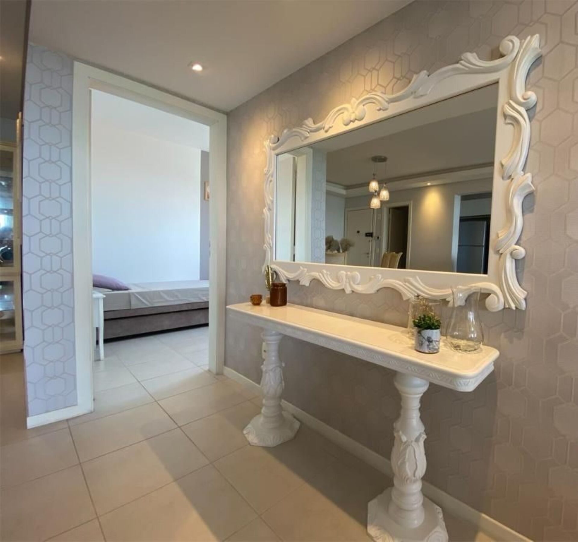 Honeymoon Apartment | Living area | 32-inch LED TV with cable channels, TV, Netflix