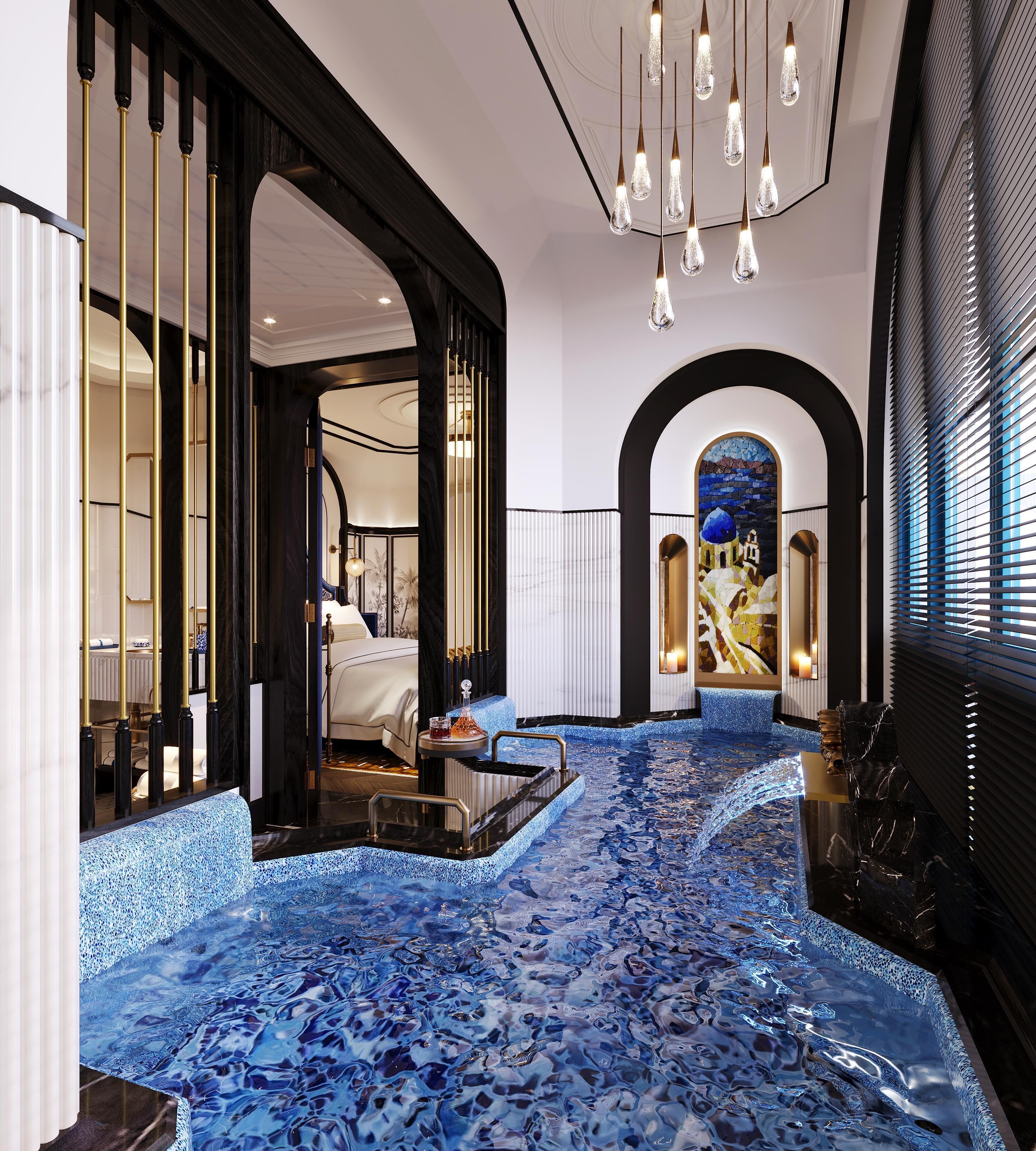 Suite, 1 King Bed | Bathroom | Hair dryer, bathrobes, towels, shampoo