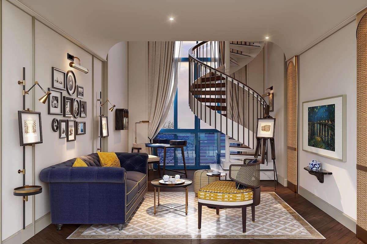 Suite, 1 King Bed, Ocean View | Living area | 55-inch LCD TV with cable channels