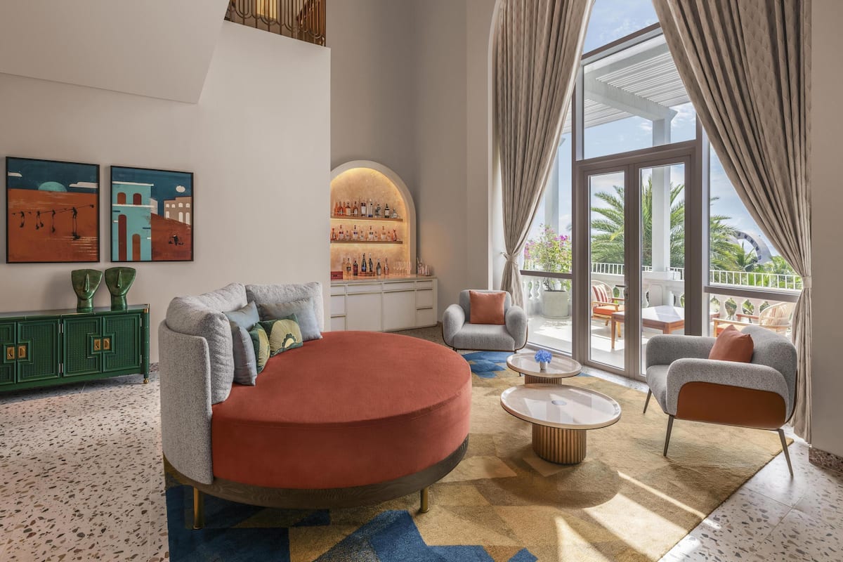 Suite, 1 King Bed, Terrace, Ocean View | Living area | 55-inch LCD TV with cable channels