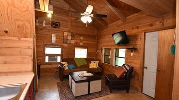 Fernseher, Kamin, DVD-Player, Bücher