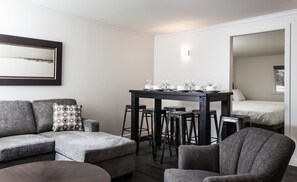 Condo | Living area | 40-inch flat-screen TV with cable channels, TV - Novlan Suite by Revelstoke Vacations (Revelstoke)
