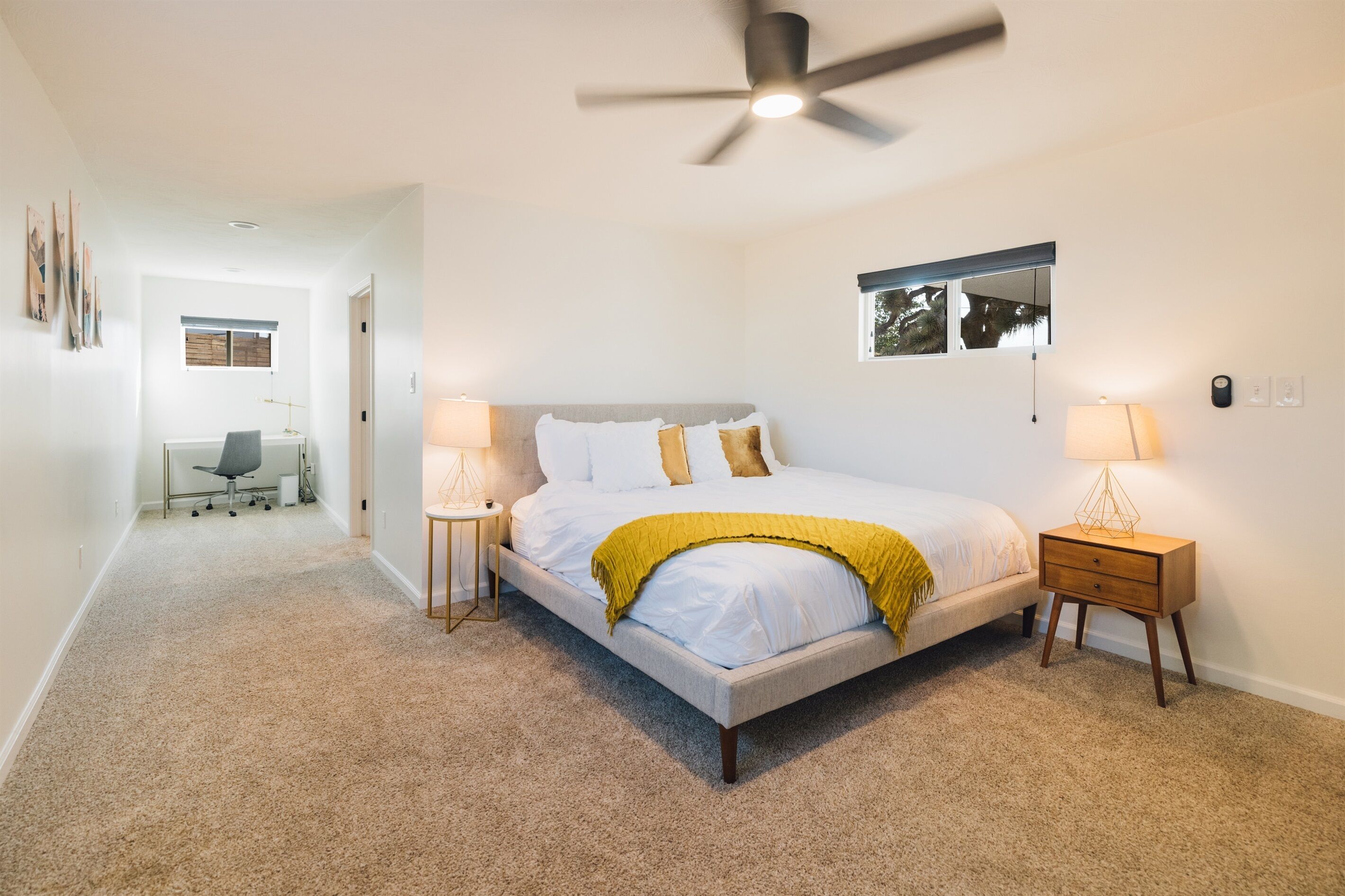 2 bedrooms, desk, iron/ironing board, travel crib