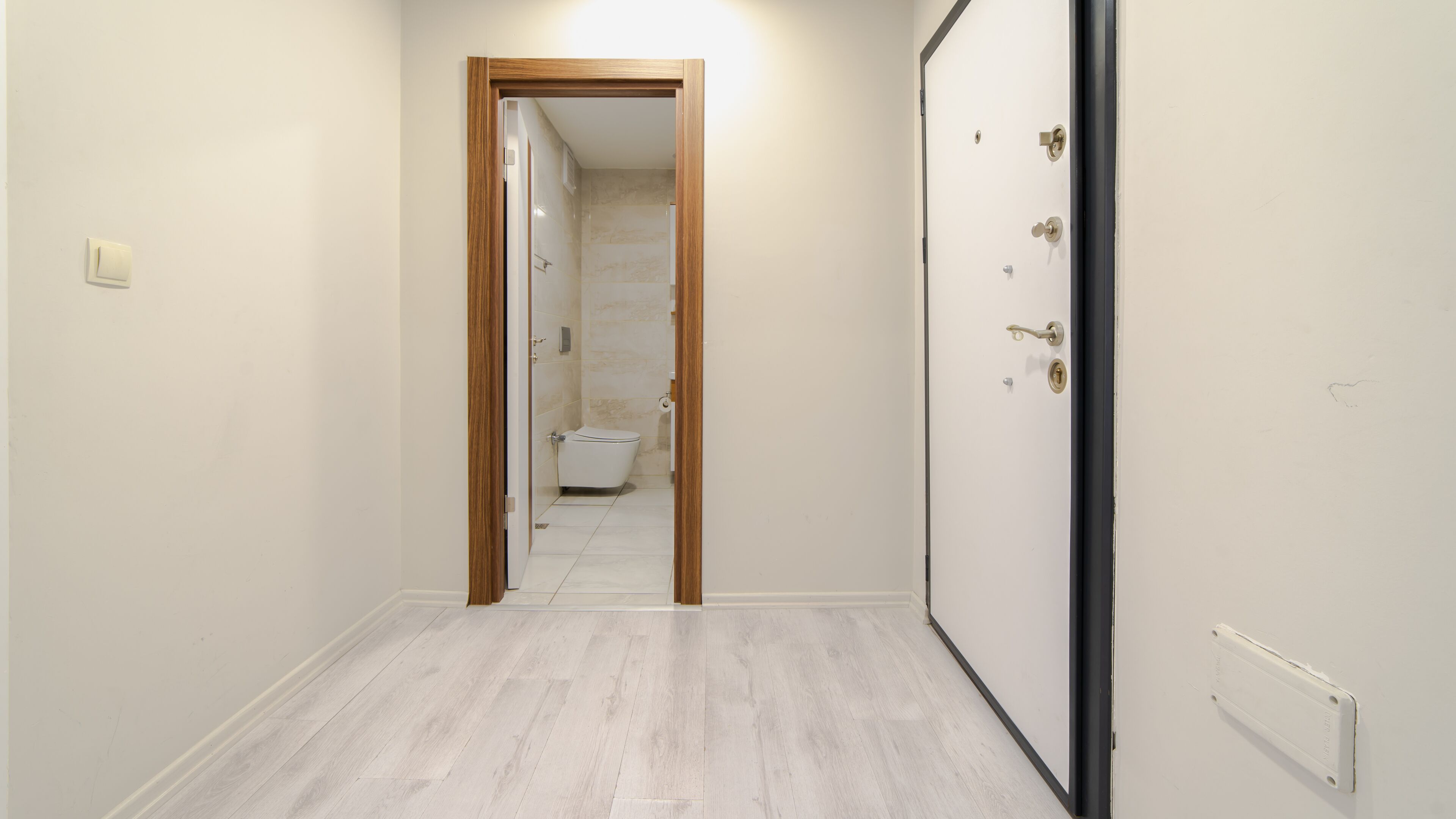 standard studio | bathroom | shower, rainfall showerhead, hair dryer, heated floors