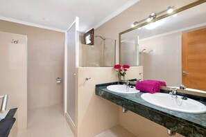 Baignoire, sèche-cheveux, serviettes fournies