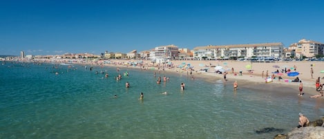 Beach nearby, sun-loungers
