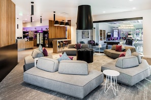Relax and unwind in our welcoming lobby, featuring a comfortable seating area and entertainment options.