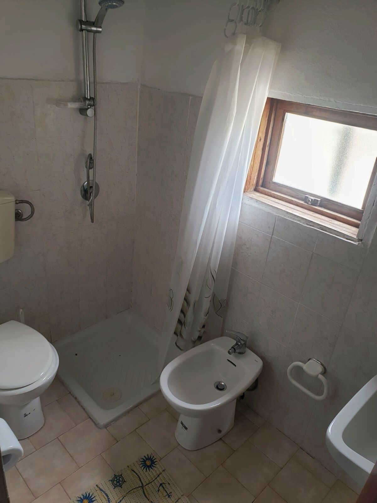 Regadera, secadora de cabello, bidet, toallas 