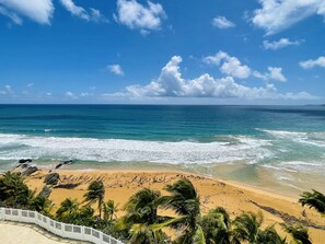 On the beach, sun-loungers, beach towels - Beachfront Condo with Amaing Ocean View. walk to Beaches & Restaurants (Luquillo)