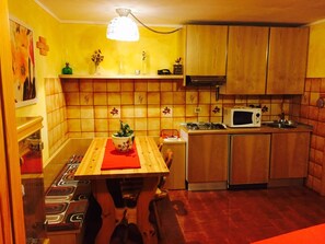 Kühlschrank, Mikrowelle, Herdplatte, Wasserkocher