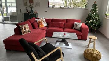Smart TV, table football, ping pong, books
