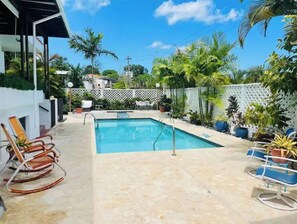 Outdoor pool, a heated pool
