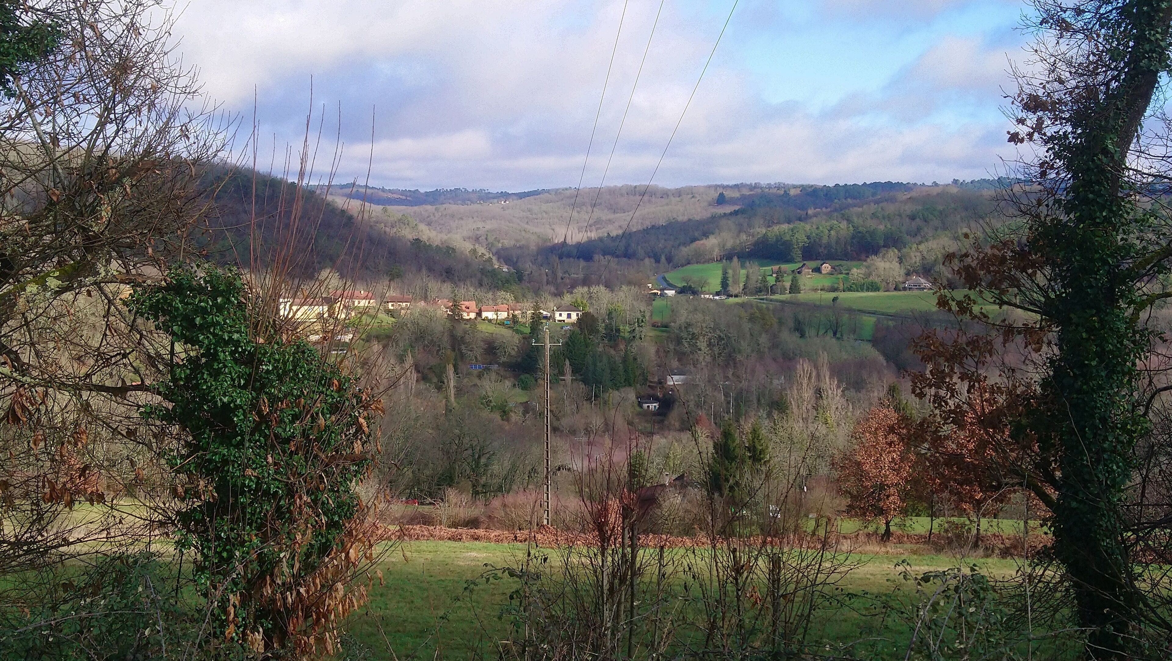 Looking back down to Le Bugue and beyond
