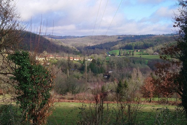 Looking back down to Le Bugue and beyond