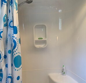Douche, sèche-cheveux, savon