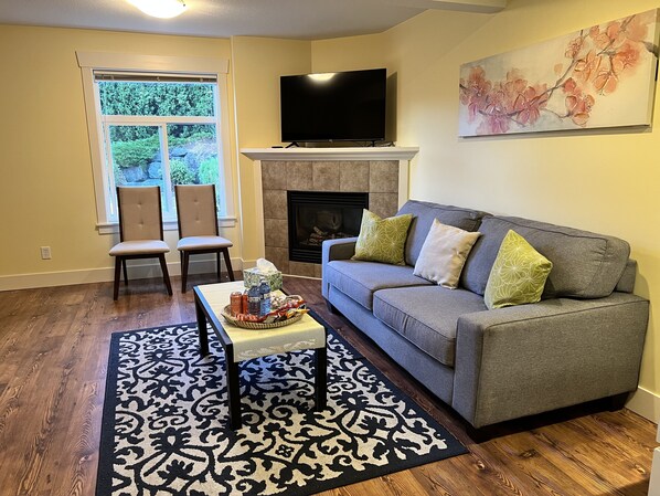 Smart-tv en een open haard